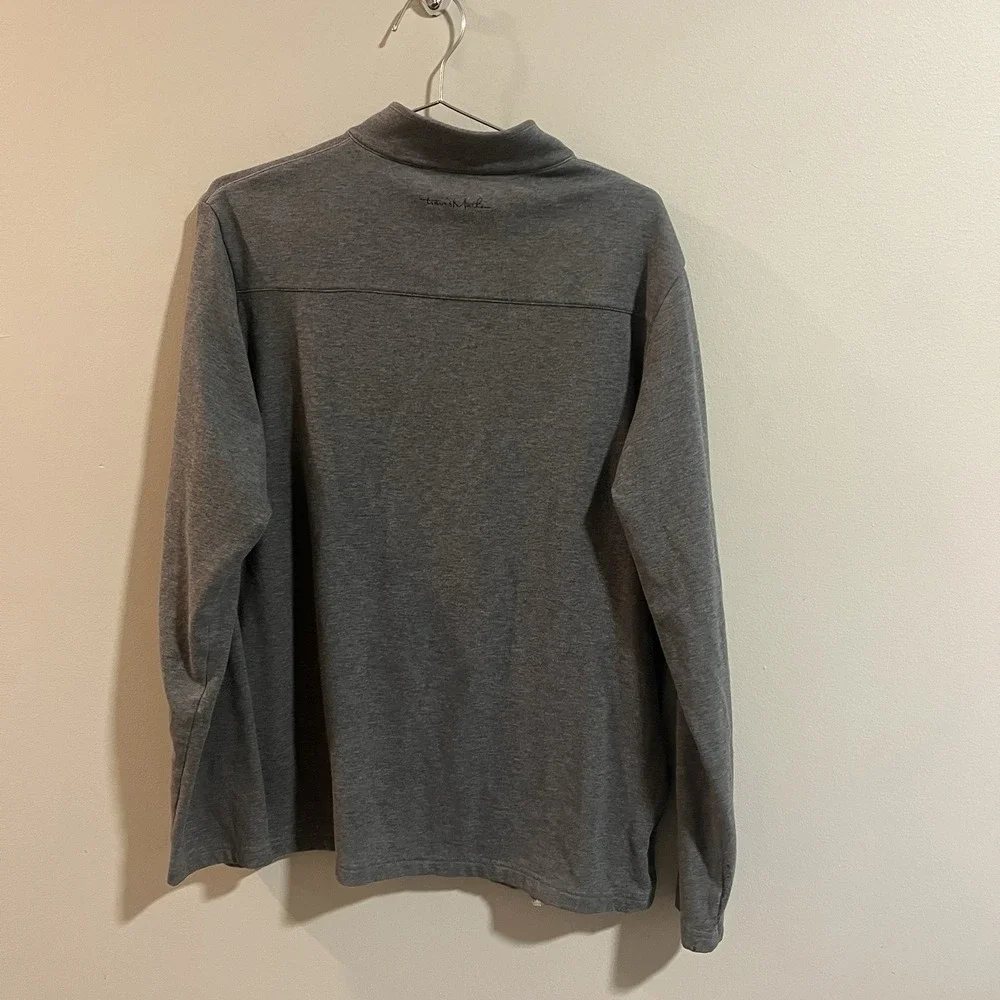 Travis Mathew 1/4 Zip Long Sleeve Golf Pullover Mens M Gray Chest Striped